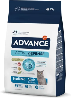 Comida para gatos Advance Adulto Estéril con pavo, 10 kg - Mejor Oferta
