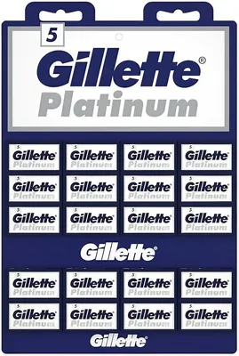 Gillette Platinum Blue Double Edge Blades, 100-Pack