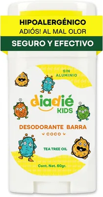 Desodorante natural para Niños DIADIE KIDS, Barra de Coco - 1 Pza