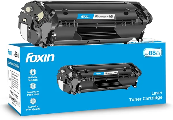 FOXIN FTC 88A/CC388A Black Laser Toner Cartridge Compatible for HP Laserjet Printer M1136, MFP, P1007, P1106, P1108, P1008, M1213nf, MFP, M126nw MFP, M1218nfs, M128fw MFP, M128fn 