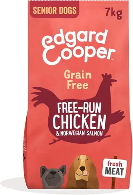 Edgard & Cooper Senior Croquettes pour Chien - (Poulet & Saumon, 7kg) Sans Grain, Frais et Tasty, Riche en Protéines & Ingrédients Naturels - Meilleures Affaires