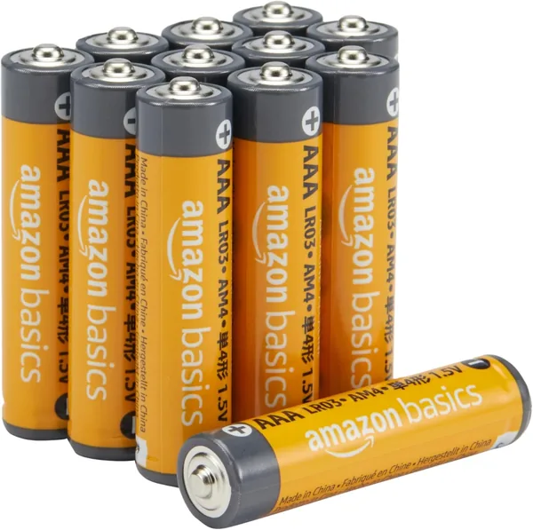 Amazon Basics AAA Alkaline Batteries, High-Performance (Triple A), 10-Year Shelf Life, 12-Pack