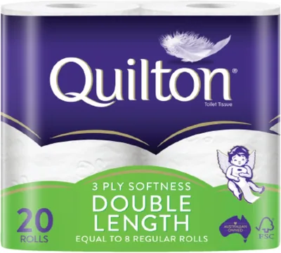 Quilton 3-Ply Double Length Toilet Tissue 20 Pack Best Deal