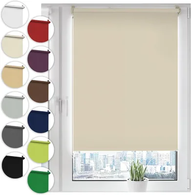 Rideau à écran noir Sonello avec Klemmfix Sans Perçage 65 cm x 130 cm Crème Opacifié pour Fenêtres et Portes