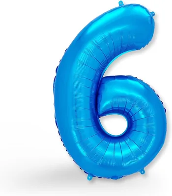 Funxgo Folienballon Nr. 6 - Heliumballon, Ballon mit Zahl - Wiederbefüllbarer Riesenballon für den 6. Geburtstag