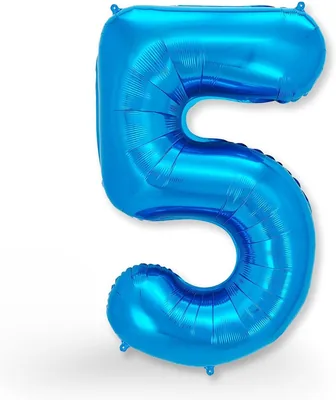 Funxgo Folienballon Nr. 5 - Heliumballon, Auffüllbarer Ballon, Partydeko für den 5. Geburtstag