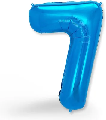 Funxgo Folienballon Nummer 7 - Heliumballon, Aufblasbarer Riesenballon mit Zahl - Partydeko zum 7. Geburtstag