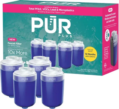 PUR PLUS Mineral Core Faucet Mount Water Filter Replacement, 4 Pack - Save 19%