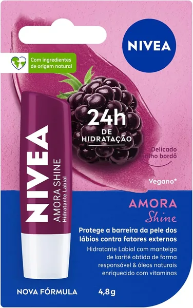 Nivea Hidratante Labial Amora Shine 4,8g - 30% de Desconto
