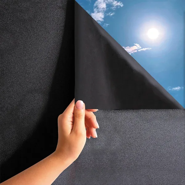 MARAPON® Fenfilm med sammanfattad selbstklemmande öppna i svart [44,5x200cm] inkl. E-bok med professionella tipper - Fenfilm för privatsamhet