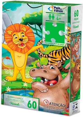 Pais & Filhos | Quebra-Cabeça Infantil Friends 60 Peças | Melhor Preço — Desenvolve Coordenação e Raciocínio