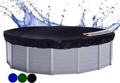 Quick Star Solarrund Pool Rund Ø 520, 420-460 cm Vinterskyddsväxel Poolsked 200 g/m² Black