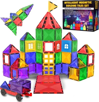 Magnetische tegels voor bouw en spel - STEM Magnetische blokken voor kinderen, kleuterschoolleerling, sensorische Montessori baby