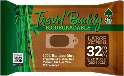 Ace Travel Buddy Wet Wipes - No Rinse Bath - Best Deal