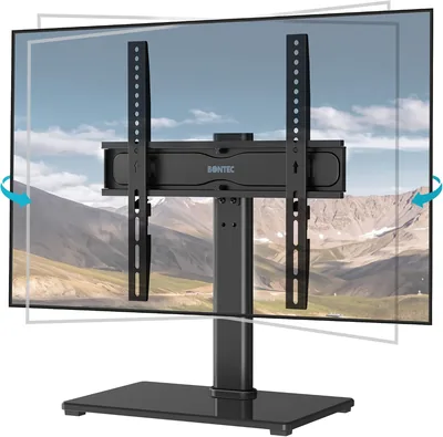 BONTEC TV Stand - 24-60 inch Height Adjustable Swivel Table Top