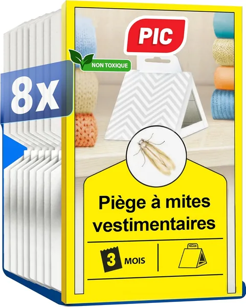 Piège à mites PIC - Repelant de mites textile, idéal pour protéger tous les vêtements dans l'armoire et le rangement - Meilleure affaire