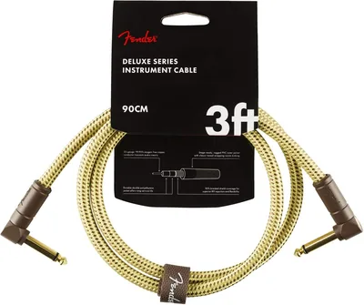 Fender Deluxe Instrument Cable 3ft Angled Gold-Plated