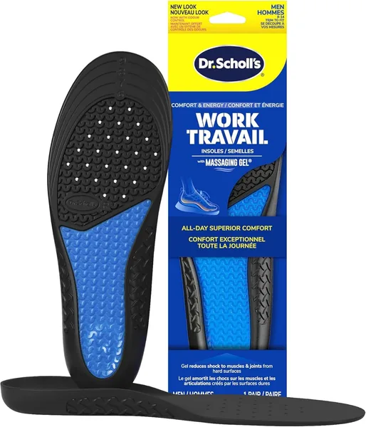 Dr. Scholl's Work All-Day Superior Comfort Insoles (with Massaging Gel) Men Trim to Fit
