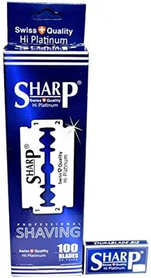 Żyletek Sharp Hi Platinum 100 Żylnych Ostrzy | Zapasowe Ostrza do Maszynki | Dwustronne, Premium Jakość