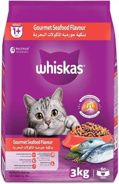 Whiskas Dry Cat Food Gourmet Seafood 3kg