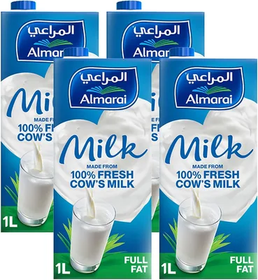 Almarai Full Fat Milk Screwcap With Vitamin, 4x1L