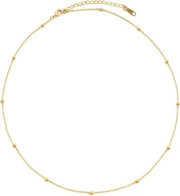 Choker - Gargantilla de los 90 con Diseño de Bolita o Flecha - Chapa de Oro Premium Ajustable - Joyería Artesanal Tutti