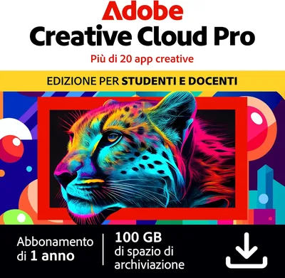 Adobe Creative Cloud Pro | Studenti & Insegnanti | Software Creativo con IA | 1 Anno | Download Digitale