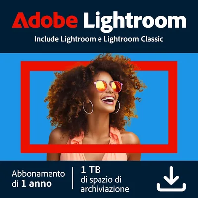 Adobe Lightroom con Lightroom Classic 1TB | Editor Foto AI | 1 Anno | PC/Mac | Download Digitale - Best Deal