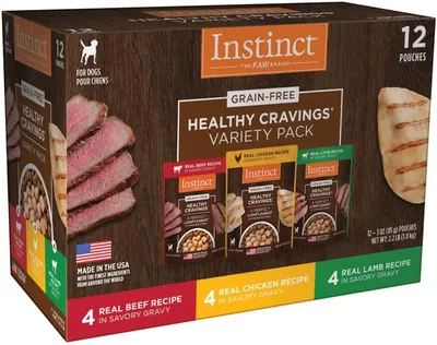 Nature's Variety Instinct Grain Free Wet Dog Food Topper, 3oz Pack of 12