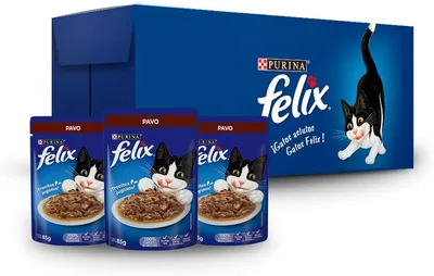 FELIX Alimento Húmedo Sabor Pavo, Paquete con 24 Pzas de 85g