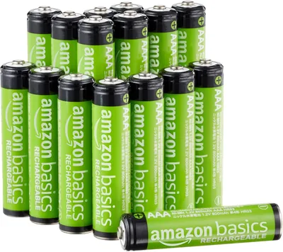Amazon Basis AAA batterijen, oplaadbaar, 800 mAh, 16 stuks - Beste Deal