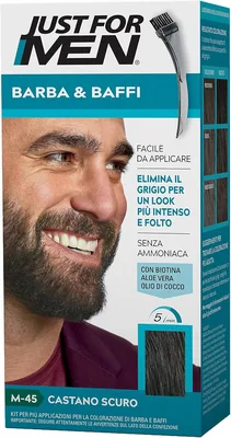 Just For Men M45 Colorazione per barba e baffi senza ammoniaca: rimuove i capelli grigi con pettine applicatore - 29% di sconto