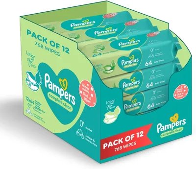 Pampers Complete Clean Baby Wipes Aloe Vera, 768 Count (12 Packs) | Best Deal