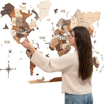 Enjoy The Wood World Map Art - Best Deal