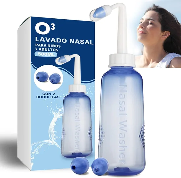 O Nasal Wash 500ml with 2 Nozzles for Babies and Adults Nasal Irrigation