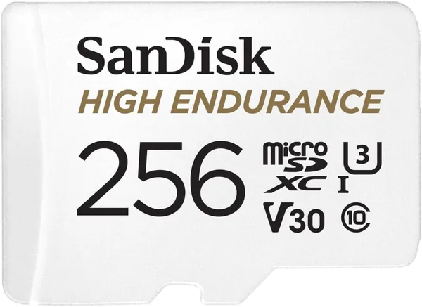SanDisk 256GB High Endurance Video microSDXC Card with Adapter for Dash Cam and Home Monitoring systems