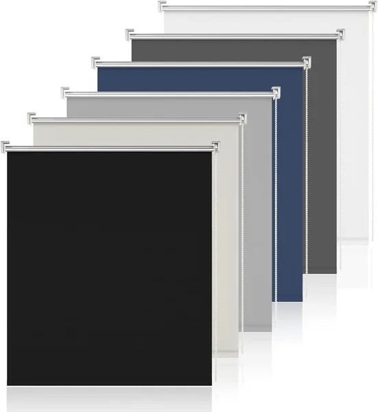 Blackout Roller Blind No Drilling Clamp On Black 75x170cm