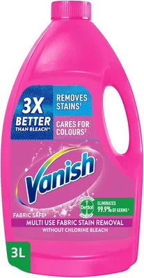 مزيل البقع السائل Vanish 3 لتر للملابس الملونة والبيضاء - خصم 31%