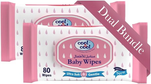 Cool & Cool Baby Wipes 80's Twin Pack