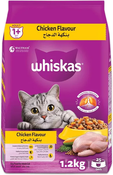 Whiskas Chicken Dry Food Adult 1+ Years 1.2Kg