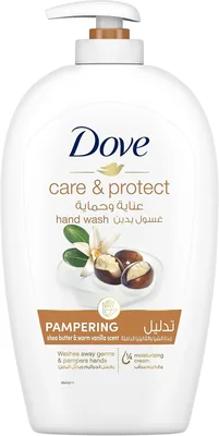 غسول يد دوف للعناية والحماية بنكهة الفانيليا، مناسب للبشرة الحساسة، يحتوي على 1/4 كريم مرطب - 500 مل (46% تخفيض)