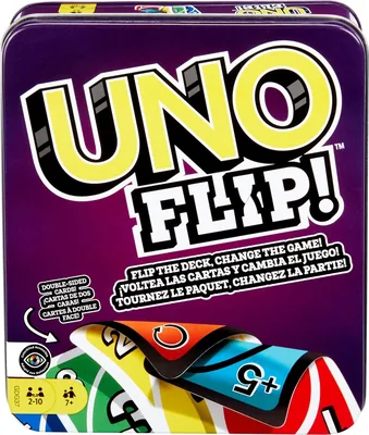Mattel Spiele UNO FLIP! Kartenspiel in Aufbewahrungsdose, ab 7 Jahren, 2-10 Spieler - 32% Rabatt