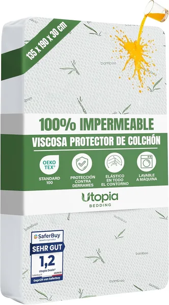 Utopia Bedding Mattress Protector 135 x 190 x 30 cm