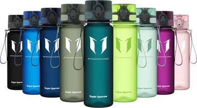 Super Sparrow Trinkflasche, Tritan Wasserflasche, 350 ml, 500 ml, 750 ml, 1000 ml, BPA-frei, ideal für Sport