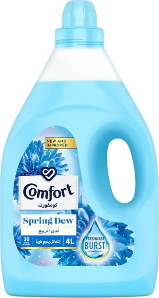 Comfort Fabric Softener Spring Dew 4L With Freshness Burst Technology