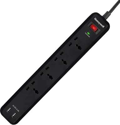 Honeywell Surge Protector 4 Sockets 2USB 2m 15000Amp Auto Protection