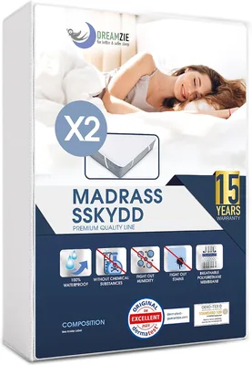 Protecteur de matelas Dreamzie imperméable 180 x 200 cm - Fabricé en Europe et certifié Oeko Tex - Respirant