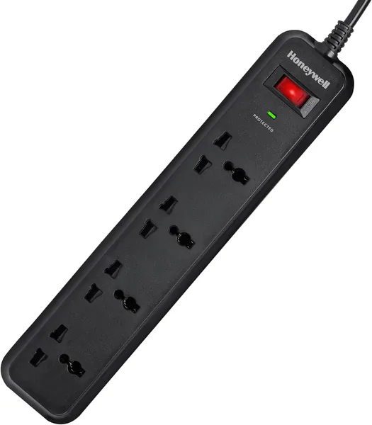 Honeywell Surge Protector, 4 Universal Sockets, 2 Meter Cord, 15000Amp