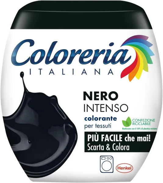 Coloreria Italiana Grey Fabric Dye and Clothes in Washing Machine, Intense Black, 1 Pack, 350 g