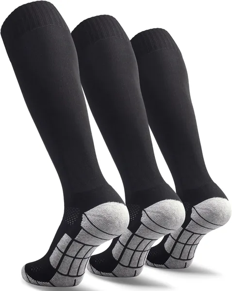 CWVLC Soccer Socks (3/5 pairs) Team Sport Knee High Socks for Adult Youth Kids